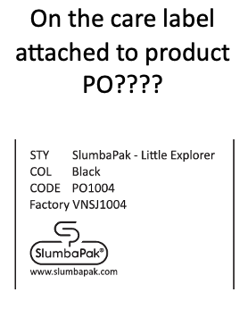 Packaging label example