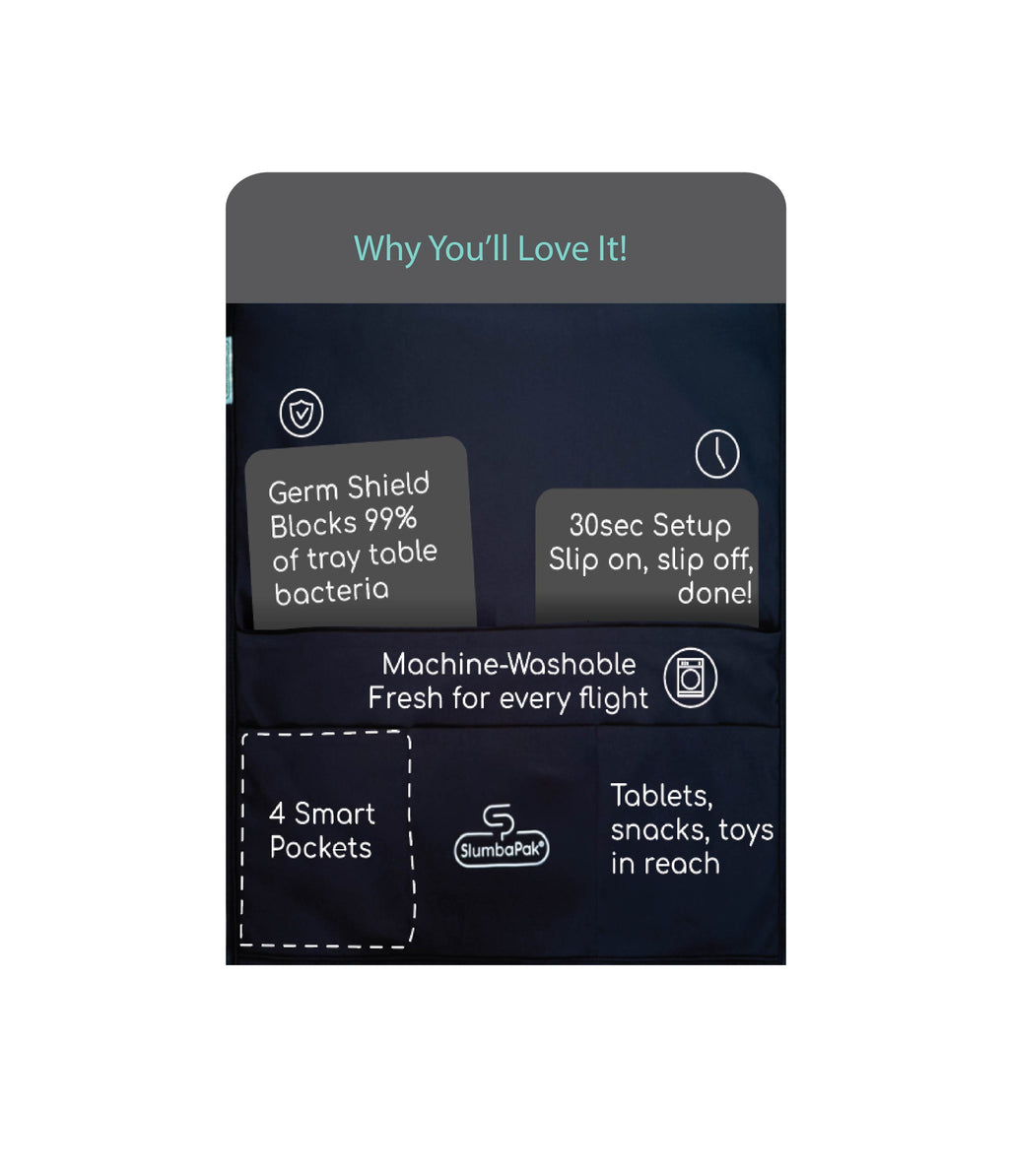 Tray Table Cover with Pocket Organiser